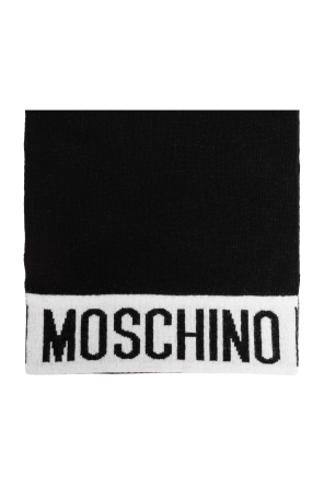 Moschino ロコ刺繍クロッフトトラウサ 251EA03230527 0001 Moschino Scarf with embroidered logo | Men's Accessorie | Vitkac